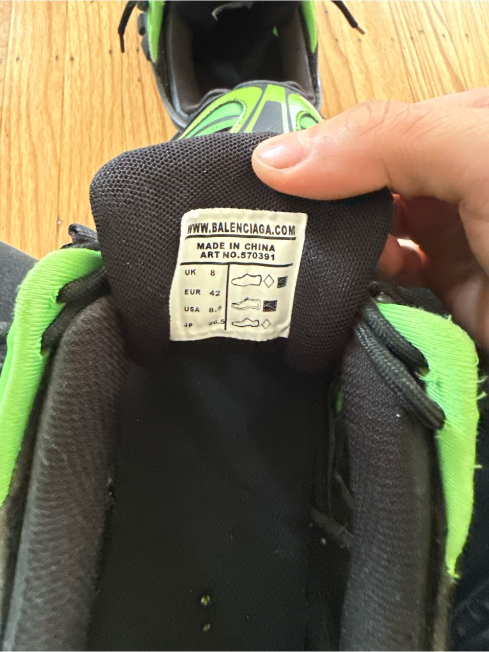 Balenciaga Track 2 Black & Neon Green Men's - Picture 7 of 9